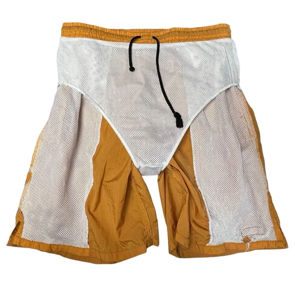 Columbia Shorts M Orange Swim Trunks Mesh Lined Drawstring Active Beach‎ 2000s